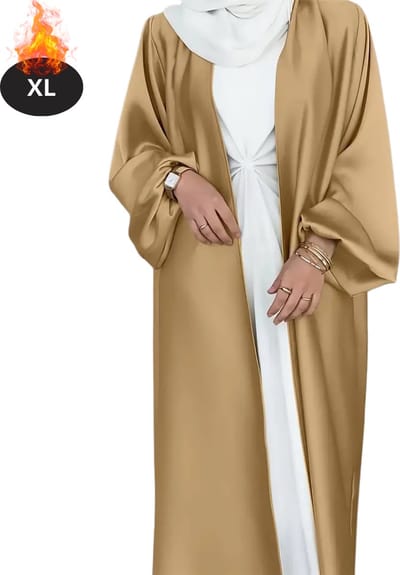 Bovista Islamitische Kleding - Djellaba Dames - Moslim Kleding - Arabisch Dames Kaftan - Alhamdulillah - Aarde Geel XL