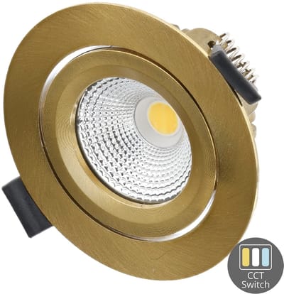 Slim-Fit LED Inbouwspot 4W/6W - Dimbaar, CCT-Switch, Messing Afwerking