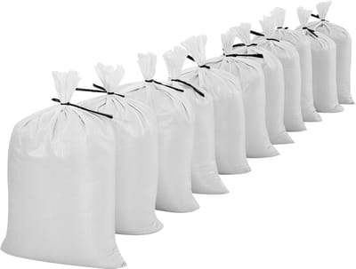Lege zandzakken, 1000 stuks 40 x 66 cm, duurzame zandzakken met sluitbanden, geweven polypropyleen zakken met een capaciteit van 22,6 kg, scheurbestendig en UV-bestendig voor waterbeheersing en barrières