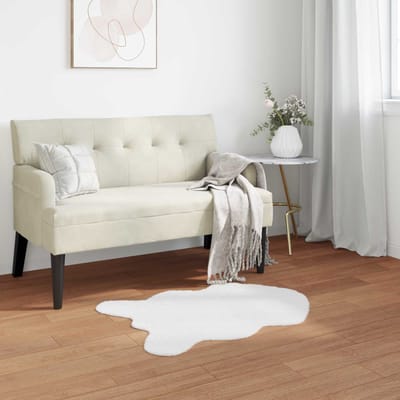 vidaXL - Antislip - vloerkleed - van - imitatie - konijnenbont - OLITE - Wit