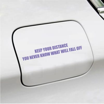 Bumpersticker - Keep Your Distance - 3,5 X 24,4 - Paars