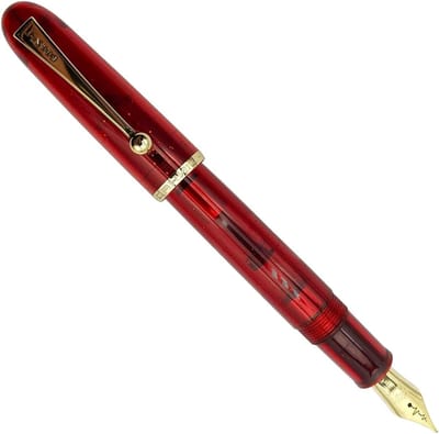 Transparante Rode Vulpen met Hartslagpunt en Medium Nib (0.7mm) voor Schrijven en Calligrafie