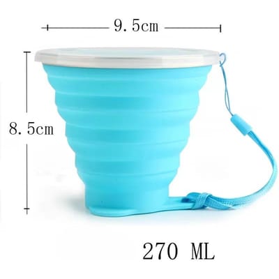 Siliconen Vouwbeker Reizen Mini Draagbaar Hotel Hotel Mondwaterbeker Intrekbaar Reizen Compressie Vouwbare Schaal. 270ML