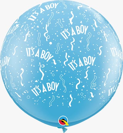 Qualatex - Megaballon Bedrukt Its A Boy Blauw 95 cm (2 stuks)