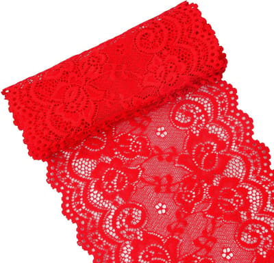 Luxe Elastische Kantenband in Rood voor Creatieve Projecten, Naaiwerk en DIY Decoraties
