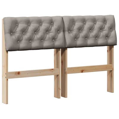 vidaXL Gestoffeerd hoofdbord Taupe 120 cm Massief grenenhout