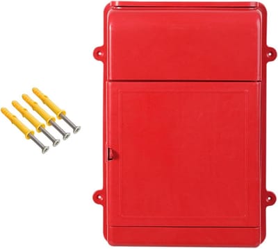 Wandmontage brievenbus - Suggestiebox inzamelbox - Veilig opbergen - Lichtgewicht kunststof - 34.5 cm - Rood
