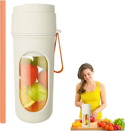 Sapcentrifuge - Draadloze elektrische sapbeker - Mini sapcentrifuge -Mini blender - USB-blender - Draagbare sapcentrifuge - 450 ml - 12 messen - Sapcentrifuge voor sport, reizen en lichte maaltijden - 9,1*9,1*20,7 cm - Oranje