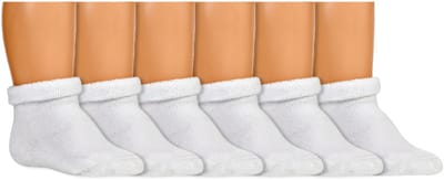 Baby sokken | Biologisch | Badstof | Kleur: Wit | Maat: One Size | 6 paar