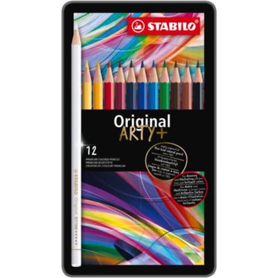 STABILO Original - Kleurpotloden - Voor Haar Fijne Lijnen - Met Elastische Kern - Metalen Etui Met 12 Kleuren