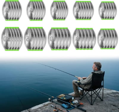 50 Stuks Vissen Lood Set 2g tot 20g - Ideaal voor Zeevissen, Bootvissen en Strandvissen