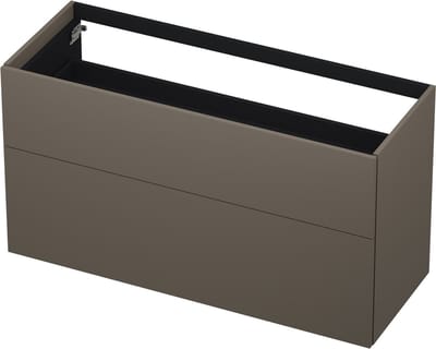 INK® wastafelonderkast 2 laden greeploos push to open gelakt 120x45x65cm, mat taupe