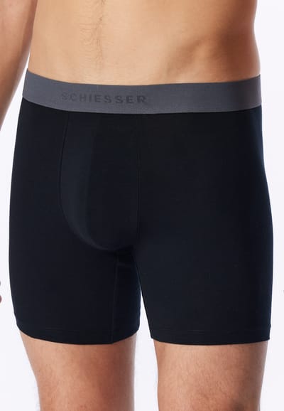 Schiesser 3PACK Long-Shorts - 95/5 Multipacks - Onderbroek Heren zwart