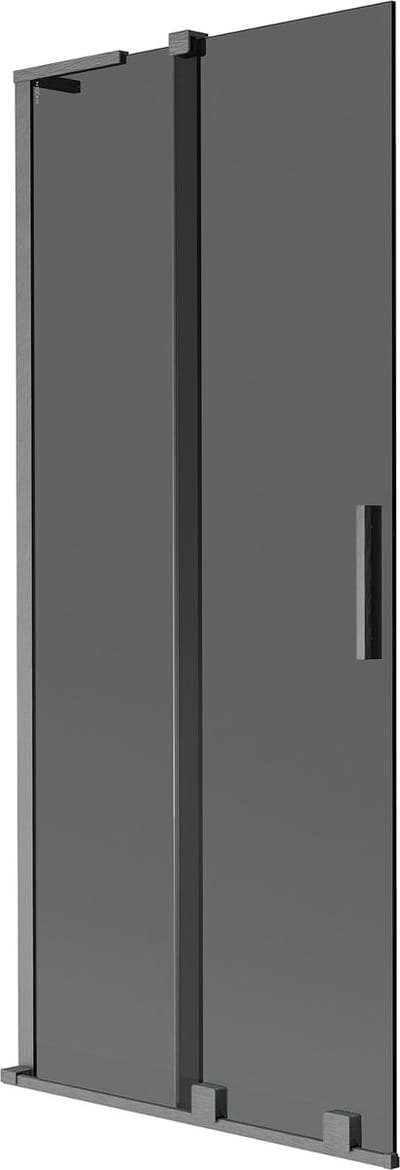 Mexen Velar L badwand 2-vleugelig schuifbaar 80 x 150 , grafiet, geborsteld gun gray - 896-080-003-41-66