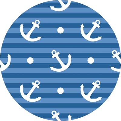 Vinyl | Vloerkleed vinyl rond | marine | 95 cm Rond