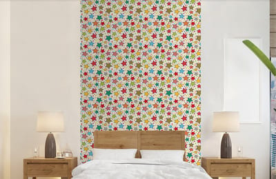 Behang - Fotobehang Patronen - Sterren - Kleuren - Jongens - Kinderen - Kids - Breedte 150 cm x hoogte 240 cm