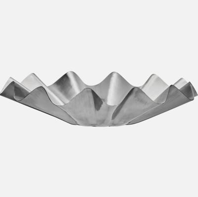 House Doctor HDFlood schaal - Ø35x8 cm - geborsteld zilver metaal decoratie
