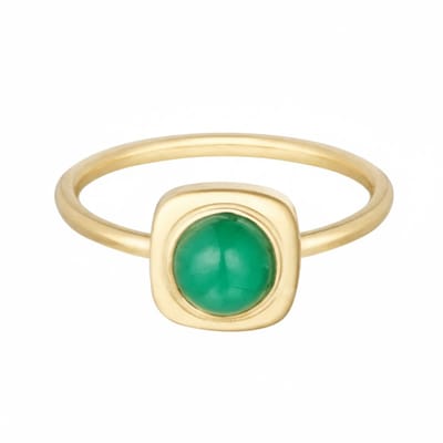 Yehwang Ring Dot goud groen size 17