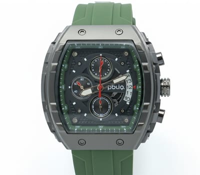 PBLIQ - Luxe Herenhorloge Groen Zwart – Quartz Chronograaf Horloge