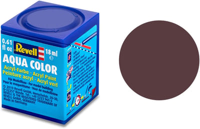 Revell Hobbyverf Acrylverf - Aqua #84 Leather Brown - Matt - RAL8027 - Acryl - Verf potje - 18 ml