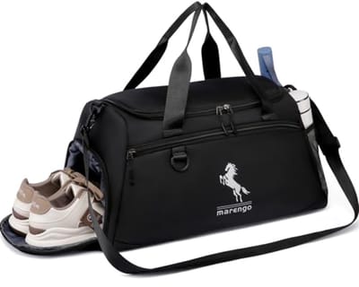 Duurzame gymtas met compartiment voor natte schoenen - Lichtgewicht waterdichte plunjezak voor sport, yoga, weekend en reis