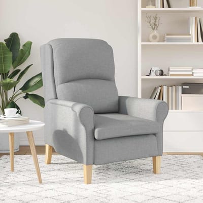 vidaXL - Fauteuil - Lichtgrijs - Stof