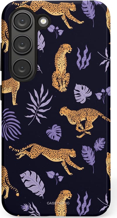 Casetastic Hoesje Geschikt voor Samsung S23 - Stijlvolle Beschermende Duo-layer Case - Cheetah charisma