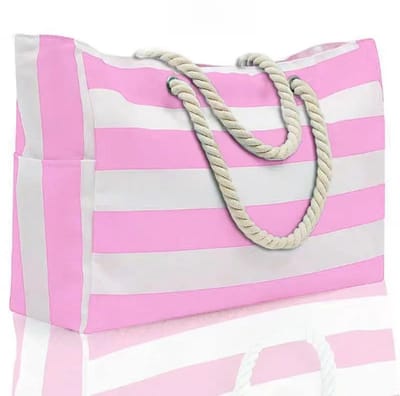 Livano Strandtas - Ibiza - Tas - Tote Bag - Shopper - Roze - Met Rits