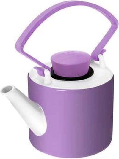 Qdo Theepot Porselein - Cylinder - Met Clip Handvat - 1 liter - Paars