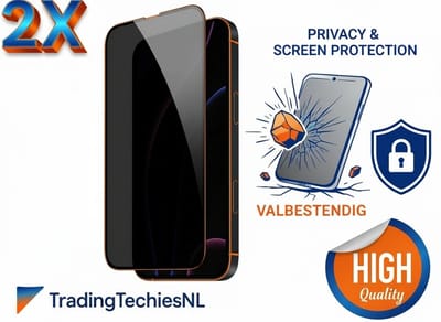 Privacy Screenprotector iPhone 16 – 2 Stuks Duo Pack – Anti-Spy Beschermfolie, 9H Gehard Glas, Anti-Glare, Krasbestendig, Case-Friendly