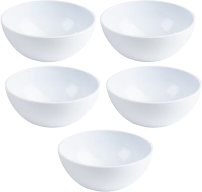 Plasticforte Kommetjes - 10x - Schaaltjes - wit - kunststof - 12 x 5 cm - voor dessert en ontbijt - 425 ML - BPA vrij - Onbreekbaar