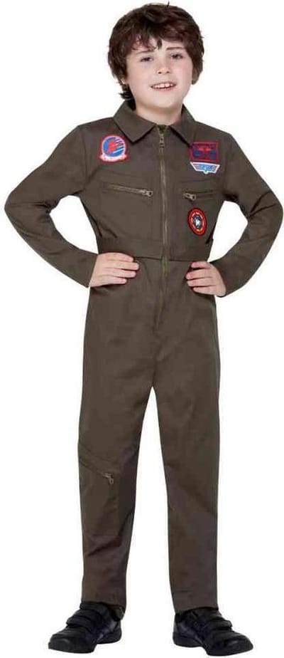 Smiffys - Top Gun Kinder Kostuum - Kids tm 4 jaar - Bruin