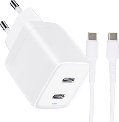 45w GaN usb C Lader met 2 usb C Poorten + usb C Kabels - 1 Meter - Versie 2024 - 1 Meter - 20w,25w,30w,35w,40w,45w
