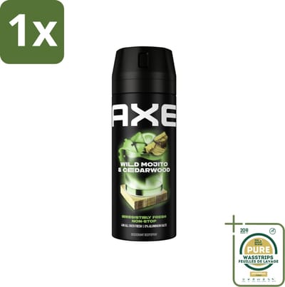 1 x Axe - Deodorant Bodyspray - 48hrs Fresh - Green Mojito & Cedarwood - 150 ml- 48 Uur Frisheid - Deodorant Spray - Geur Bestrijding - Frisse Geur - Cederhout