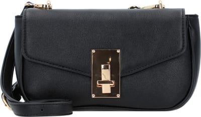 SEIDENFELT MANUFAKTUR Schoudertas Birsta Crossbody Black / Gold Zwart