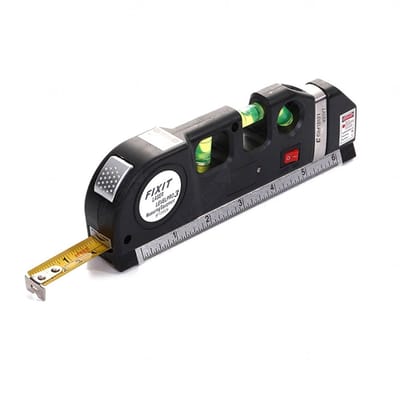 Professionele 4-in-1 Laser Waterpas - Incl. Batterij - Kruislijnlaser - Lijnlaser waterpas - Rolmaat, liniaal & Waterpas