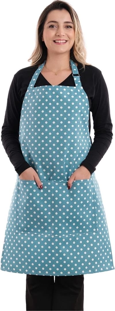 Tavas Sweet Keukenschort Turkoois met Stippen Professioneel Verstelbaar 60x80 cm Kookschort BBQ Schort Horecakwaliteit Schorten voor vrouwen One Size Fits All