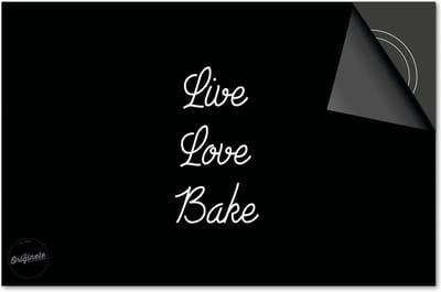 Inductie beschermer 60x60 - afdekplaat inductie mat - Dietrix Kookplaat beschermer - Exclusief - Quotes - Live Love Bake Zwart