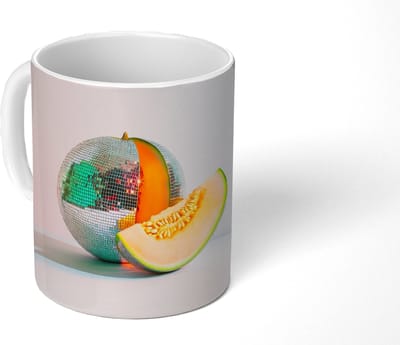 Mok - Koffiemok - Disco - Discobal - Meloen - Pastel - Mokken - 350 ML - Beker - Koffiemokken - Theemok