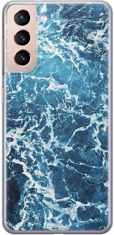 Leuke Telefoonhoesjes - Hoesje geschikt voor Samsung Galaxy S21 Plus - Oceaan - Soft case - TPU - Natuur - Blauw