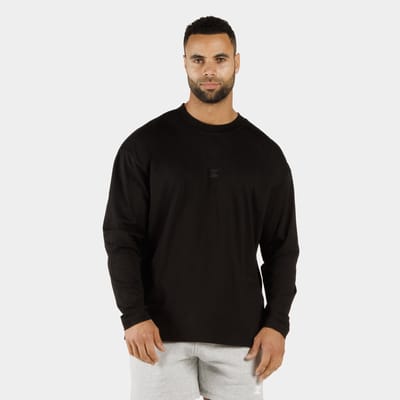 ZEUZ Heren Longsleeve Shirt – Comfortabel Sport & Casual - Zwart - S
