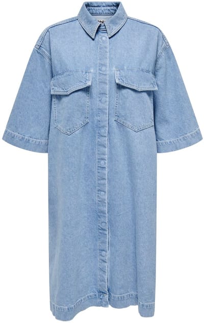 ONLY - ONLSOPHIE S/S OVERSIZE DRESS DNM SIK - Dames - Mini jurken