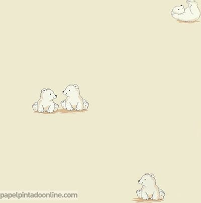 Four Friends - Behang Kinderkamer - Babykamer - Behangpapier - Kinderbehang - Beertjes - 0,53 x 10,05M.
