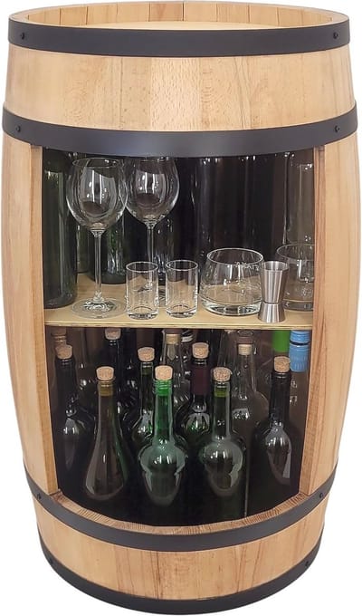 Houten wijn- en drankenrek 81cm - Handgemaakt en duurzaam - Ideaal voor whisky, wijn en bier
