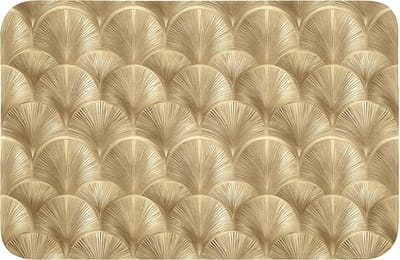 Badmat 60x40 cm - Antislip - Patroon - Waaier - Goud - Badmatten voor badkamer - Badkamermat - Douchemat - Badkamer mat