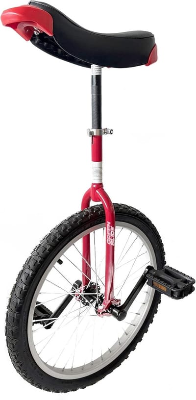 Eenwieler voor beginners - Eén wiel fiets - Leren rijden - Ronde vork ontwerp - 20 inch - Rood