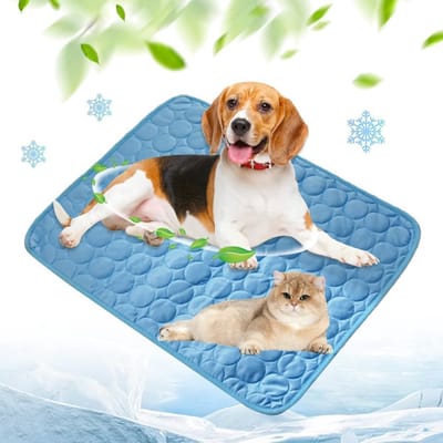 KZQ Verkoelende mat voor huisdieren 70x55 cm - Zomer koelpad voor hond en kat - Ademend en draagbaar voor binnen en buiten - Geschikt voor bench auto en camping