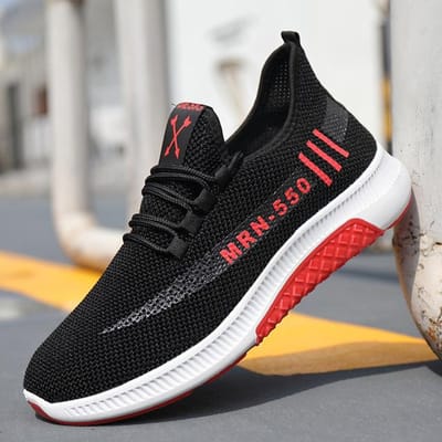 Baskets Mode Homme Chaussures Décontractées Blanches Été Chaussures de Course Légères Maille Respirante Homme Décontracté Sport Extérieur Chaussure de Tennis 39 black