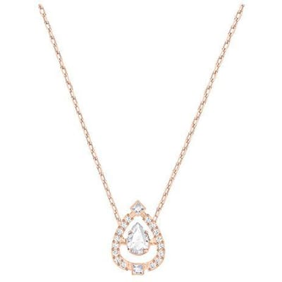 Collier Cœur Goutte Swarovski Femme Or Rose 5451993 Box (Random Color) white
