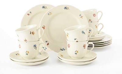 18-delig Koffieservies in Ivoor, Hoge Kwaliteit en Vaatwasmachinebestendig